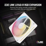Corsair iCUE LINK LX140-R RGB PWM Reverse, Sag fan Hvid