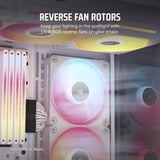 Corsair iCUE LINK LX140-R RGB PWM Reverse, Sag fan Hvid