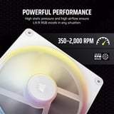 Corsair iCUE LINK LX140-R RGB PWM Reverse, Sag fan Hvid