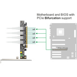 DeLOCK PCI Express x16 kort til 4 x intern SFF-8654 4i NVMe 