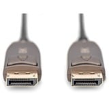 Digitus DisplayPort AOC hybrid fiberkabel, UHD 8K Sort