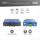 Digitus Industriel 16+2-port L2 administreret Gigabit Ethernet PoE, Switch 