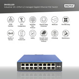 Digitus Industriel 16+2-port L2 administreret Gigabit Ethernet PoE, Switch 
