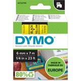Dymo D1 - Standard - Sort på gul - 6mm x 7m, Tape Sort på gul, Polyester, Belgien, -18 - 90 °C, DYMO, LabelManager, LabelWriter 450 DUO
