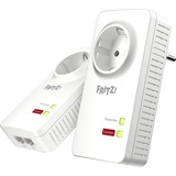 FRITZ! FRITZ!Powerline 1220 Set, PowerLAN Powerline 1220 Set, 1200 Mbit/s, Type F, Gigabit Ethernet, 10,100,1000 Mbit/s, 3 W, 1 W