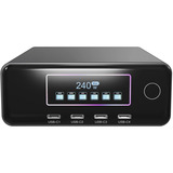 ICY BOX Diamond Charge 2401 GaN-oplader med LCD-TFT display Sort
