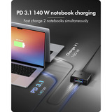 ICY BOX Diamond Charge 2401 GaN-oplader med LCD-TFT display Sort