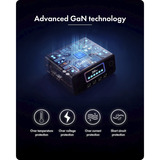 ICY BOX Diamond Charge 2401 GaN-oplader med LCD-TFT display Sort