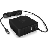 ICY BOX IB-PS101-PD Sort Indendørs, Oplader Sort, Indendørs, Vekselstrøm, 20 V, 1,8 m, Sort