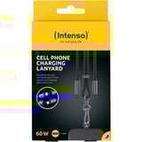 Intenso Cell Phone Charging Lanyard 7991000, Kabel Sort