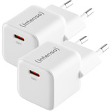 Intenso Power Adapter W30C 2-pack GaN, Oplader Hvid