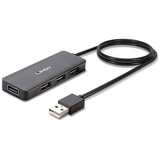 Lindy 42986 interface hub USB 2.0 480 Mbit/s Sort, USB hub USB 2.0, USB 2.0, 480 Mbit/s, Sort, Plast, Rundt kabel