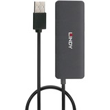 Lindy 42986 interface hub USB 2.0 480 Mbit/s Sort, USB hub USB 2.0, USB 2.0, 480 Mbit/s, Sort, Plast, Rundt kabel