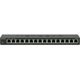 Netgear GS316 Ikke administreret L2 Gigabit Ethernet (10/100/1000) Sort, Switch Sort, Ikke administreret, L2, Gigabit Ethernet (10/100/1000), Kan monteres på væggen