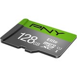 PNY Elite microSD 128 GB, Hukommelseskort grå/Grøn
