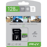 PNY Elite microSD 128 GB, Hukommelseskort grå/Grøn