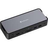 Verbatim CDS-15 Ledningsført USB 3.2 Gen 1 (3.1 Gen 1) Type-C Sort, Grå, Docking station aluminium/Sort, Ledningsført, USB 3.2 Gen 1 (3.1 Gen 1) Type-C, 100 W, 3,5 mm, 1000 Mbit/s, Sort, Grå