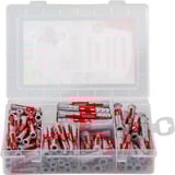 fischer Profi-Box DuoPower kort/lang (150 dele), Dyvel Lys grå/Rød