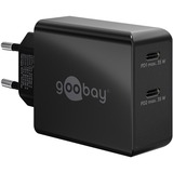 goobay USB-C Dobbelt Hurtigoplader 36 Watt, PD Sort