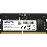 ADATA Premier hukommelsesmodul 8 GB 1 x 8 GB DDR5 Fejlkorrigerende kode Sort, 8 GB, 1 x 8 GB, DDR5, 4800 MHz, 262-pin SO-DIMM