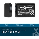 Ansmann A-Son NP FW 50 Lithium-Ion (Li-Ion) 900 mAh, Kamera batteri 900 mAh, 7,4 V, Lithium-Ion (Li-Ion)
