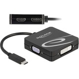 DeLOCK 63129 videokabel adapter 0,1 m USB Type-C DVI + VGA + DisplayPort + HDMI Sort Sort, 0,1 m, USB Type-C, DVI + VGA + DisplayPort + HDMI, Hanstik, Hunstik, Lige