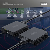 Digitus 4K HDMI Extender Sæt, HDMI-udvidelse forlænger Sort