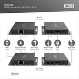 Digitus DS-55342, HDMI-udvidelse forlænger Sort