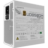 GIGABYTE UD850GM PG5W enhed til strømforsyning 850 W 20+4 pin ATX ATX Sort, PC strømforsyning Hvid, 850 W, 100 - 240 V, 50/60 Hz, 12 A, Aktiv, 105 W