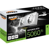 INNO3D GeForce RTX 5060 Ti TWIN X2 OC WHITE 16GB, Grafikkort Hvid