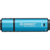 Kingston IronKey Vault Privacy 50 USB-nøgle 64 GB USB Type-A 3.2 Gen 1 (3.1 Gen 1) Blå, USB-stik Lyseblå/Sort, 64 GB, USB Type-A, 3.2 Gen 1 (3.1 Gen 1), 250 MB/s, Hætte, Blå