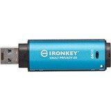 Kingston IronKey Vault Privacy 50 USB-nøgle 64 GB USB Type-A 3.2 Gen 1 (3.1 Gen 1) Blå, USB-stik Lyseblå/Sort, 64 GB, USB Type-A, 3.2 Gen 1 (3.1 Gen 1), 250 MB/s, Hætte, Blå