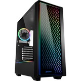 Sharkoon RGB LIT 200 Midi Tower Sort, Towerkabinet Sort, Midi Tower, PC, Sort, ATX, micro ATX, Mini-ITX, Blå, Grøn, Rød, Kabinet faner, Front