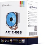 SilverStone AR12 RGB Processor Køler 12 cm Sort, Rustfrit stål, Hvid, CPU køler Køler, 12 cm, 700 rpm, 2200 rpm, 29 dB, 68,9 kubikfod/min.