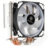 SilverStone AR12 RGB Processor Køler 12 cm Sort, Rustfrit stål, Hvid, CPU køler Køler, 12 cm, 700 rpm, 2200 rpm, 29 dB, 68,9 kubikfod/min.