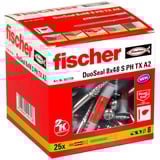 fischer Dübel DuoSeal 8x48 S PH TX A2, Dyvel Lys grå/Rød