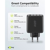 goobay USB-C multiport hurtigoplader, PD, GaN, 68 watt Sort