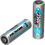 Ansmann 5035432 husholdningsbatteri AA Nikkel-Metalhydrid (NiMH) Sølv, AA, Nikkel-Metalhydrid (NiMH), 1,2 V, 2500 mAh, 14,5 x 14,5 x 50,5 mm