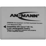 Ansmann A-CAN NB 10L Lithium-Ion (Li-Ion) 850 mAh, Kamera batteri 850 mAh, 7,4 V, Lithium-Ion (Li-Ion), 1 stk, Detail