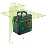 Bosch Advanced Level 360 Set Linjeniveau 24 m 500-540 nm (< 10mW), Kryds- & linjelaser Grøn/Sort, 24 m, 0,4 mm/m, 4°, 4 sek./side, Horisontal/vertikal, Rød