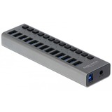 DeLOCK 63738 interface hub USB 3.2 Gen 1 (3.1 Gen 1) Type-B 5000 Mbit/s Grå, USB hub USB 3.2 Gen 1 (3.1 Gen 1) Type-B, USB 3.2 Gen 1 (3.1 Gen 1) Type-A, 5000 Mbit/s, Grå, Aluminium, 1 m