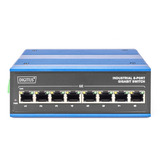 Digitus 8-port Gigabit Ethernet, Switch Blå