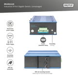 Digitus 8-port Gigabit Ethernet, Switch Blå