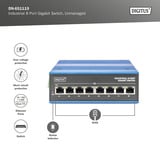 Digitus 8-port Gigabit Ethernet, Switch Blå