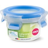 Emsa 508550 enhed til madopbevaring Rund Container 0,15 L Transparent 1 stk, Boks gennemsigtig/Blå, Container, Rund, 0,15 L, Transparent, Polypropylen (PP), Termoplastisk elastomer (TPE), Frugter
