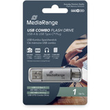 MediaRange Kombo-lagerstick 1 TB, USB-stik Sølv/gennemsigtig