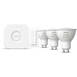 Philips Hue White & Color Ambiance Startpakke: 3 smarte GU10-spotlights + dæmper, LED-lampe 