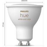 Philips Hue White & Color Ambiance Startpakke: 3 smarte GU10-spotlights + dæmper, LED-lampe 