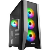 Sharkoon ELITE SHARK TG7M RGB Sort, Towerkabinet Sort, PC, Sort, ATX, EATX, micro ATX, Mini-ITX, Spil, Flere, Kabinet faner