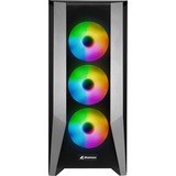 Sharkoon ELITE SHARK TG7M RGB Sort, Towerkabinet Sort, PC, Sort, ATX, EATX, micro ATX, Mini-ITX, Spil, Flere, Kabinet faner